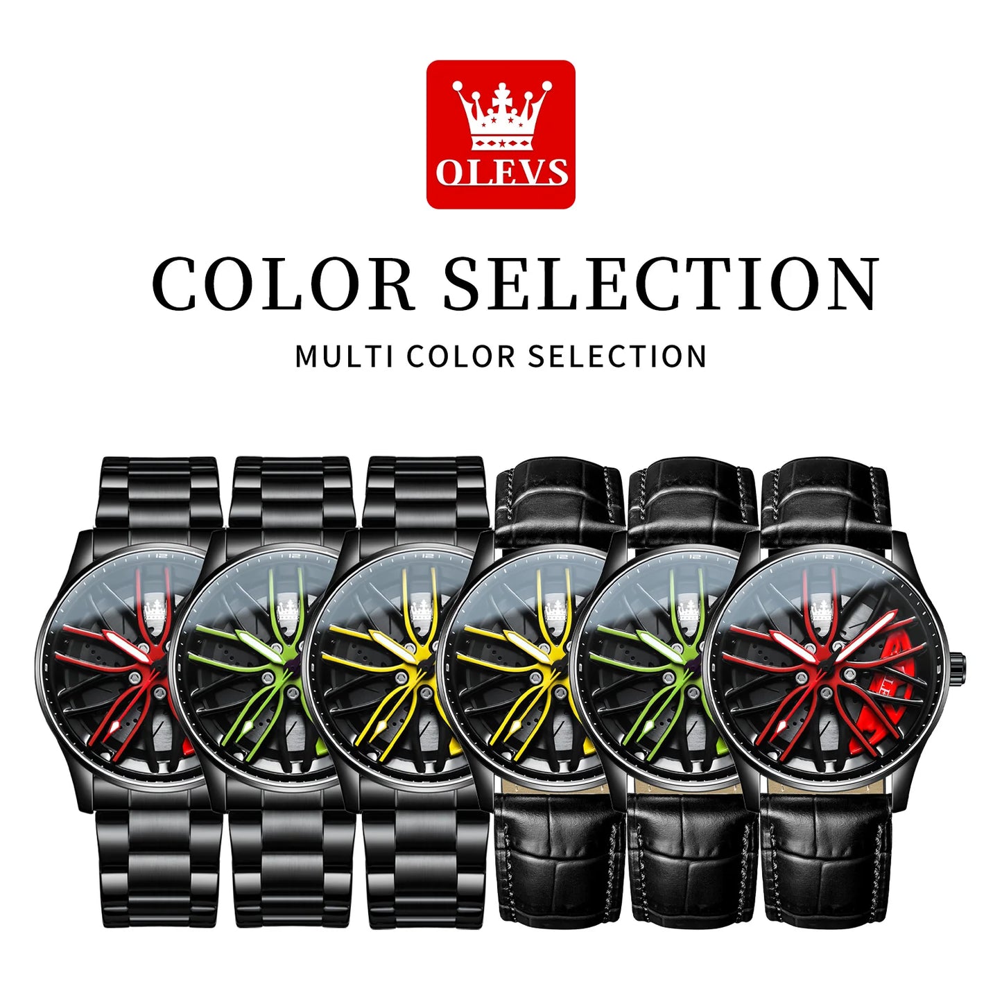 Luxury Car Rim Men's Watch – Waterproof Sport Quartz Timepiece