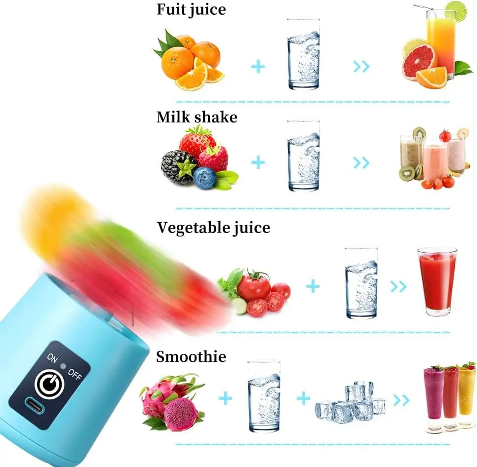 380ml household juice mixer mini electric juicer USB rechargeable smoothie smoothie shake