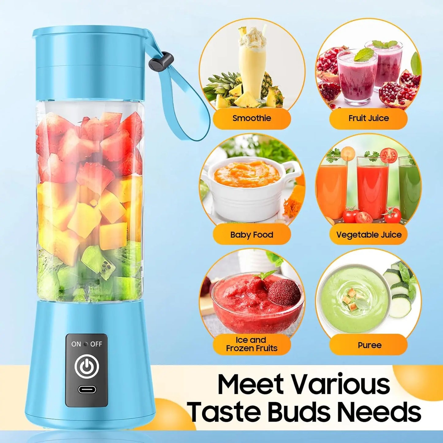 380ml household juice mixer mini electric juicer USB rechargeable smoothie smoothie shake