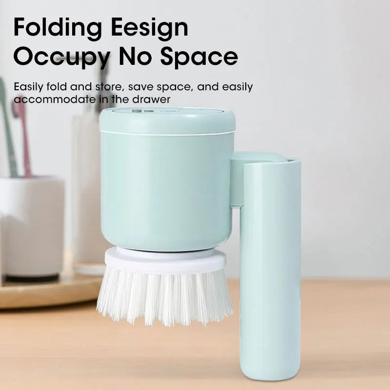Electric Spin Scrubber, Bathroom Cordless Cleaning Brush Power Scrubber with 5 Replaceable Brush Heads