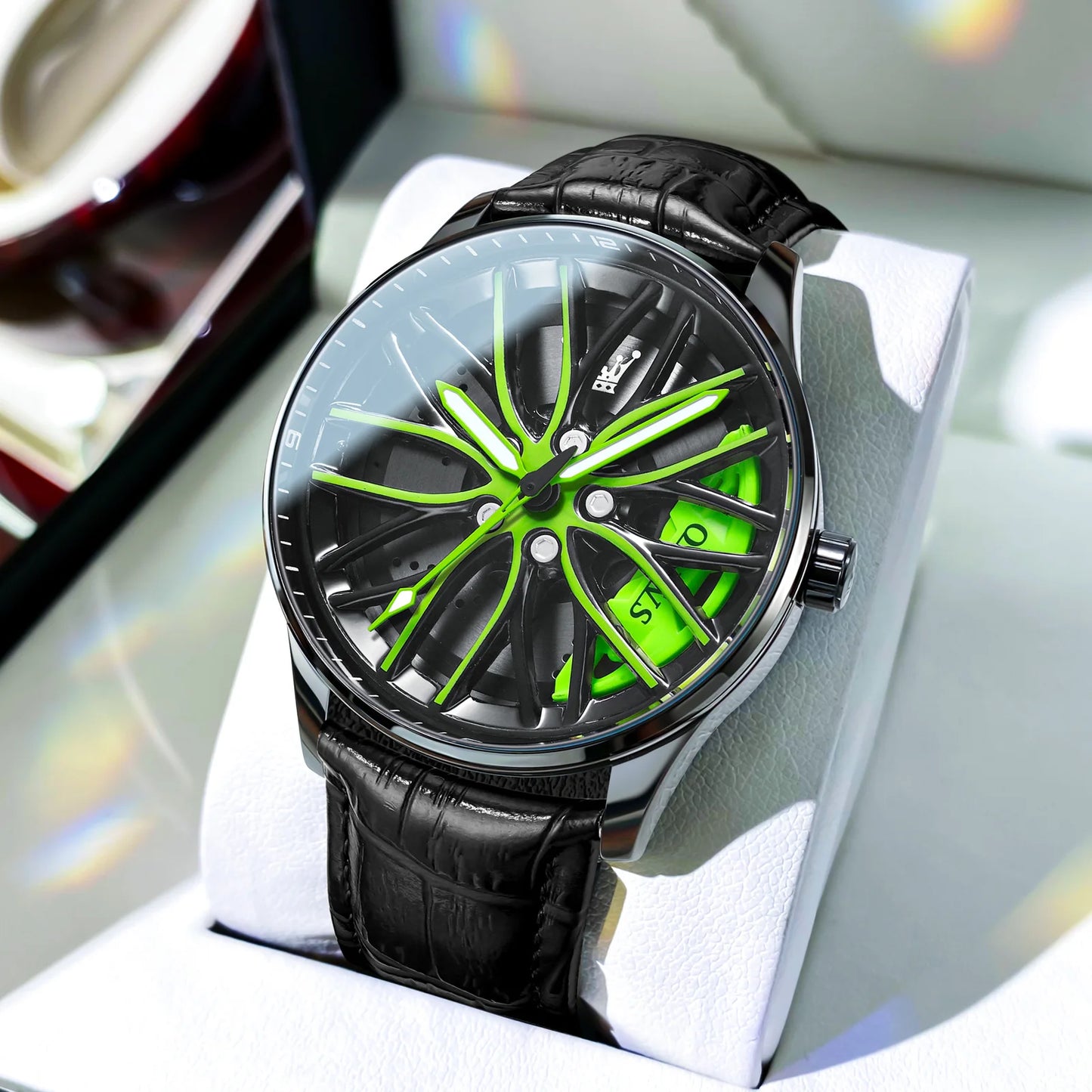 Luxury Car Rim Men's Watch – Waterproof Sport Quartz Timepiece
