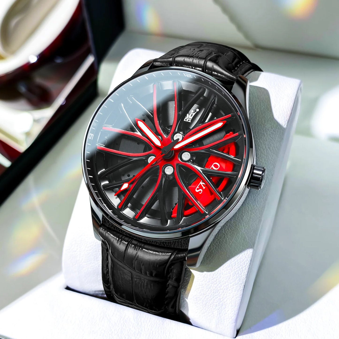 Luxury Car Rim Men's Watch – Waterproof Sport Quartz Timepiece