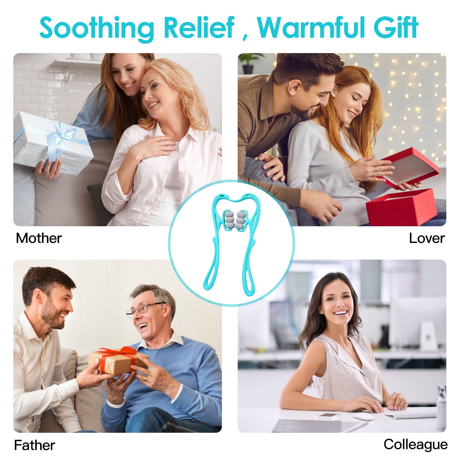 1Pc Neck Roller Massager 360 Rotatable Trigger Point Roller Portable Massager With 6 Balls For Neck Leg Thigh Foot Pain Relief