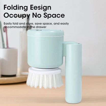 Electric Spin Scrubber, Bathroom Cordless Cleaning Brush Power Scrubber with 5 Replaceable Brush Heads
