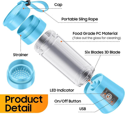 380ml household juice mixer mini electric juicer USB rechargeable smoothie smoothie shake