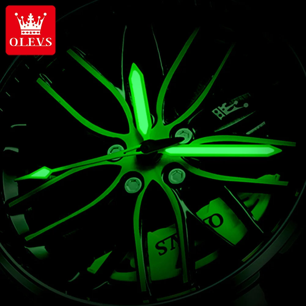 Luxury Car Rim Men's Watch – Waterproof Sport Quartz Timepiece