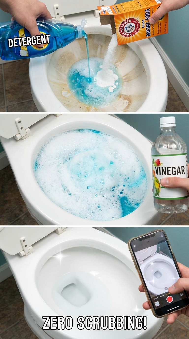 Dirty toilet bowl transformation hacks to remove stubborn yellow stains